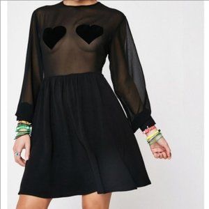 Lazy oaf flock heart mesh dress
